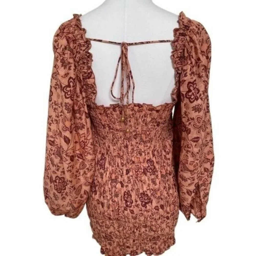 Free People Smock It To Me Floral Mini Dress Size Large NWOT