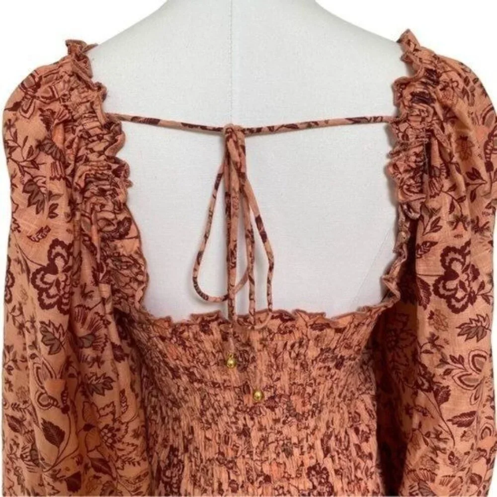 Free People Smock It To Me Floral Mini Dress Size Large NWOT