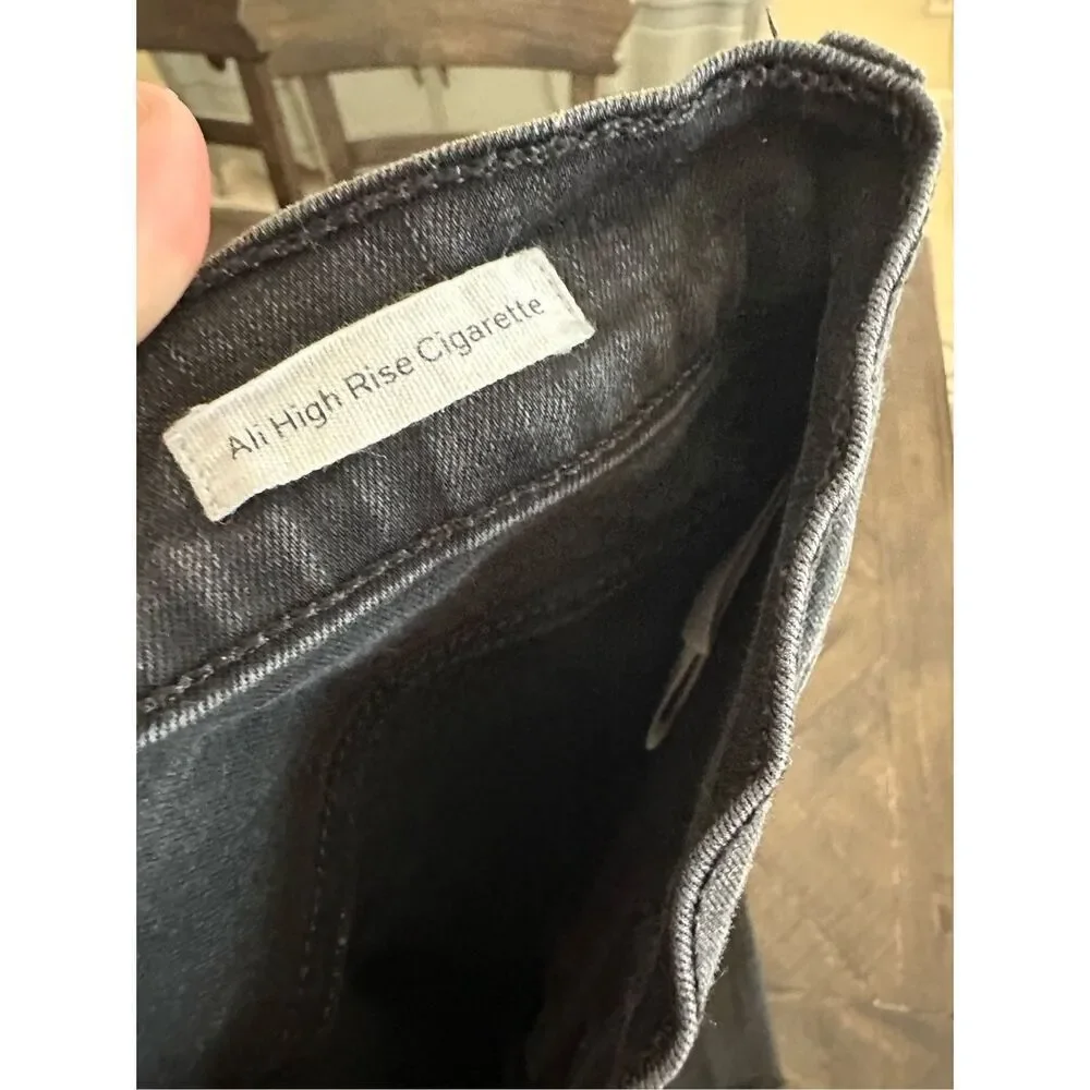 FRAME Ali High Rise Cigarette Black Stretch Jeans Classic 5 Pocket Size 29