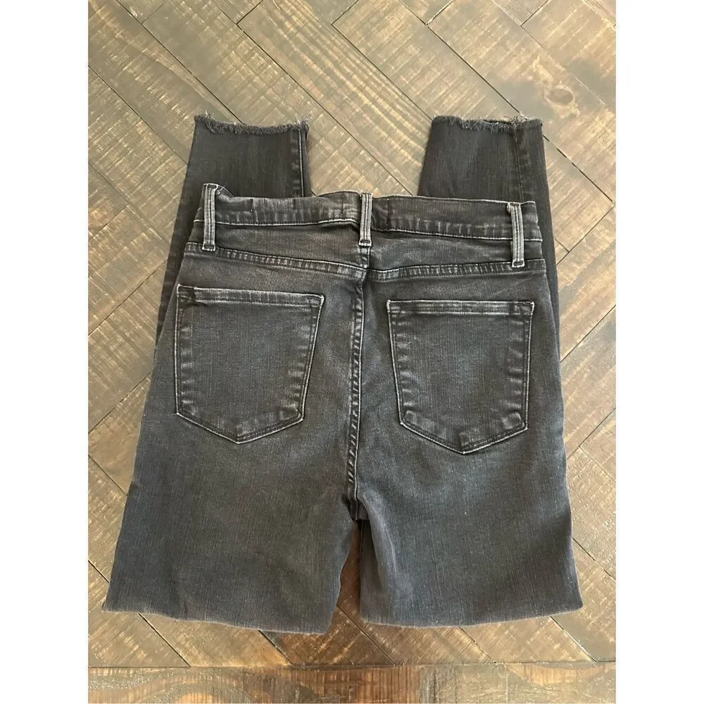 FRAME Ali High Rise Cigarette Black Stretch Jeans Classic 5 Pocket Size 29