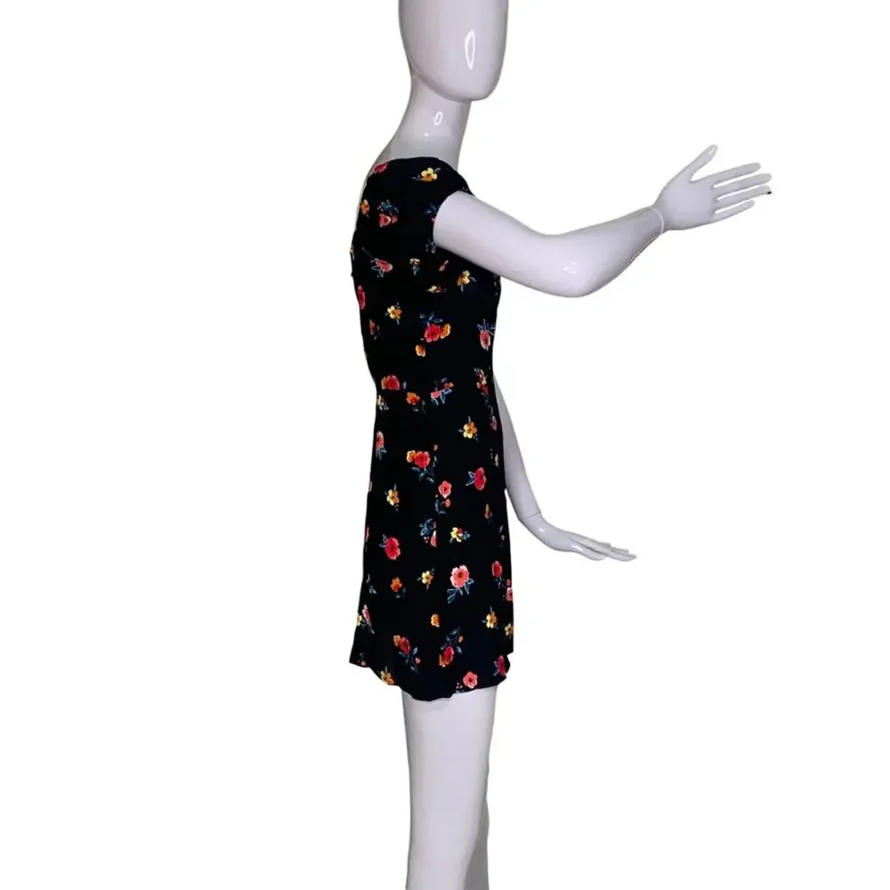 Forever 21 NWT Dress Floral Print Short Sleeve Hidden Zipper on Side Size S