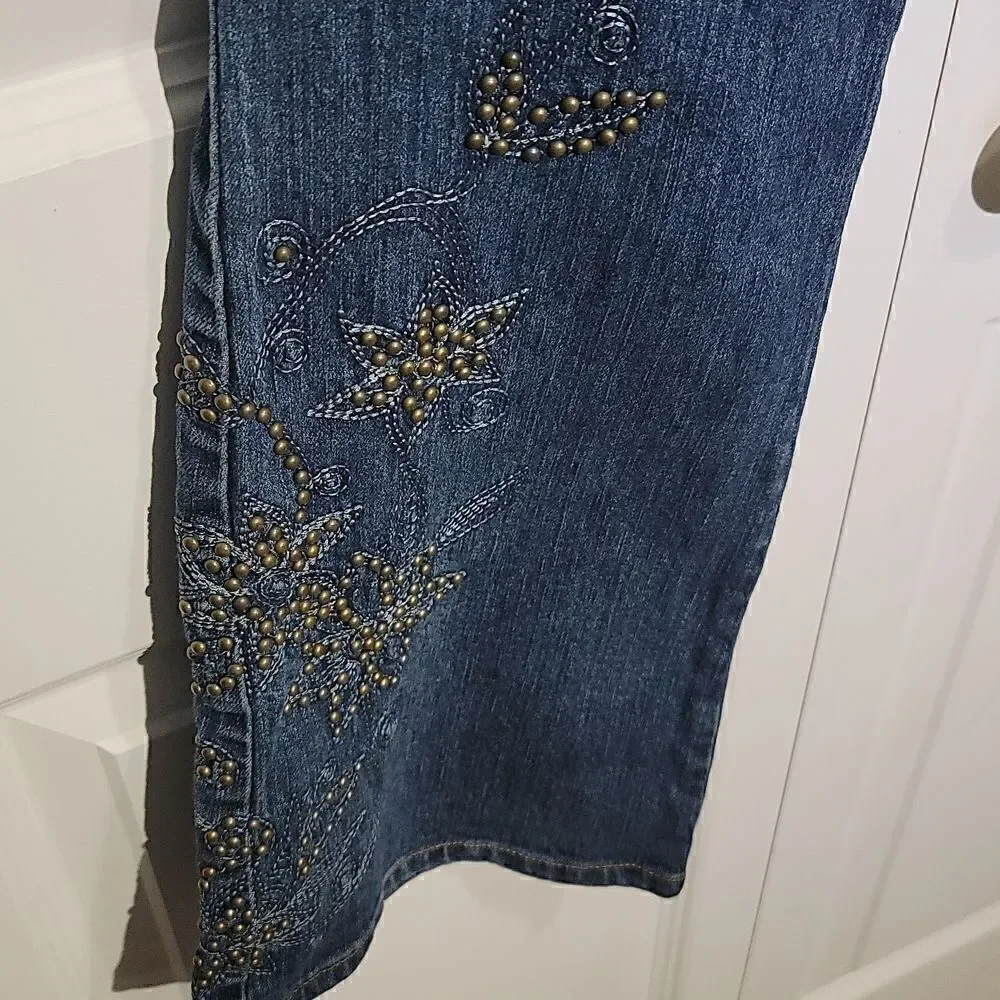 Inc. INTERNATIONAL CONCEPTS Petite Y2K Embellished Women's Boot Cut Jeans
