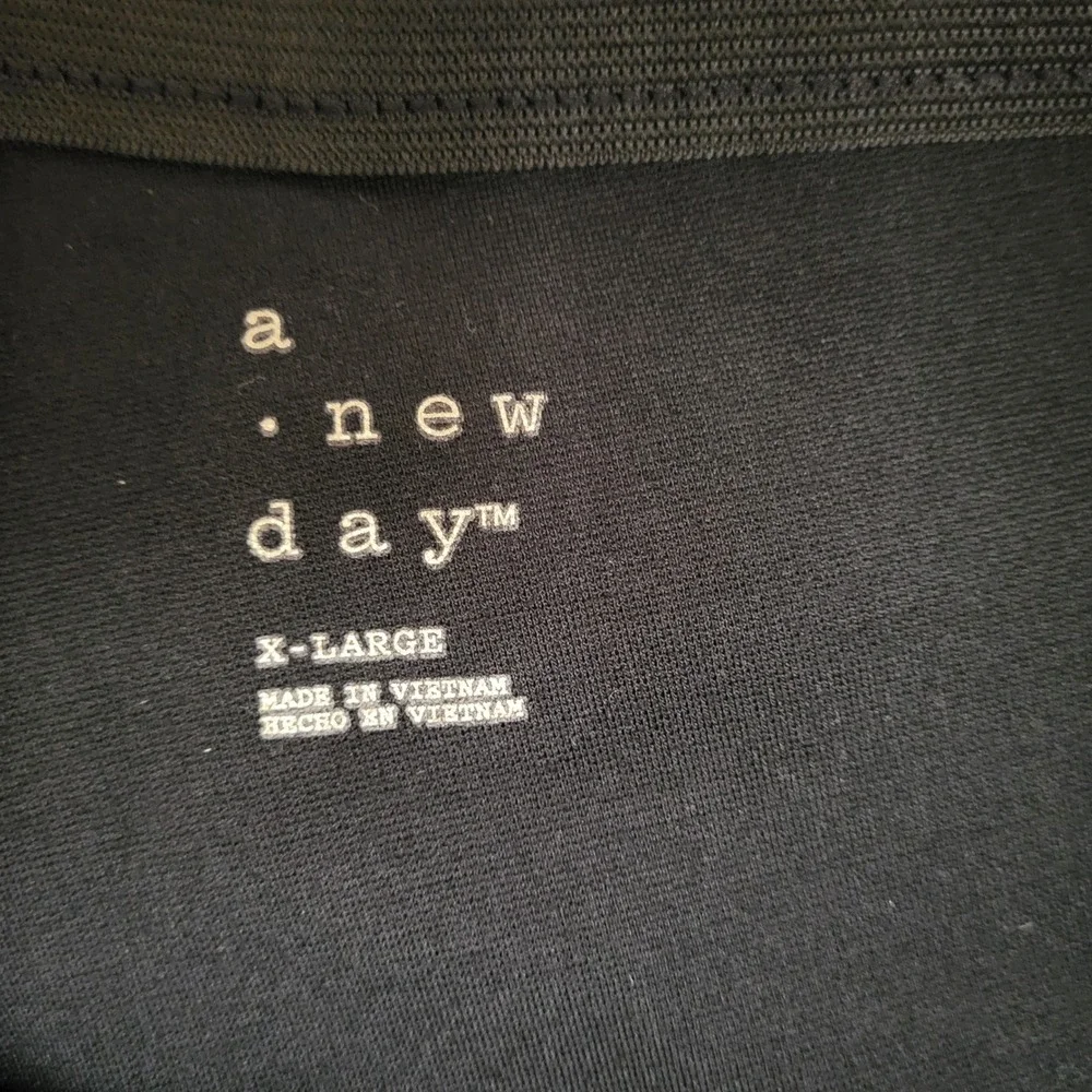 A New Day Black Pull On Ankle Zippers Skinny Ankle Crop Pants XL Career Office