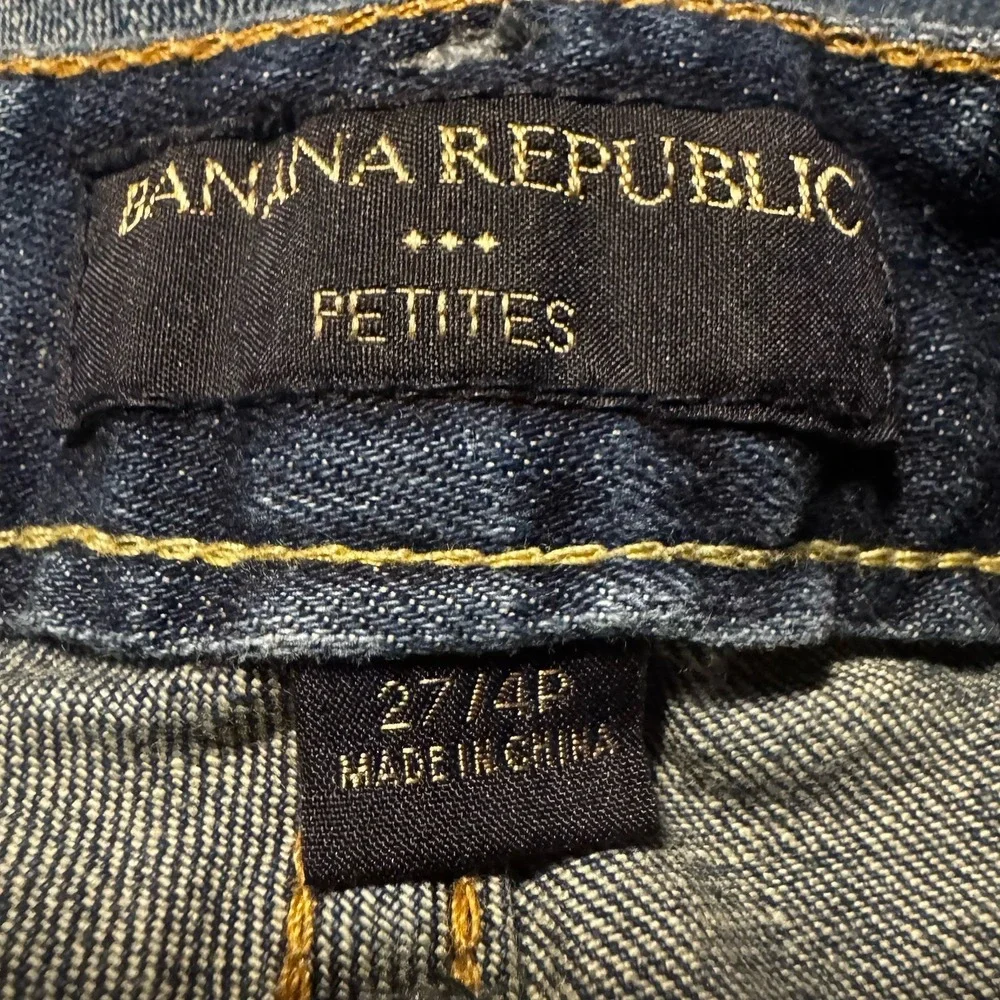 Banana Republic Petite Rolled Cuff Crop Capri Jeans Women's Size 4P Dark Wash