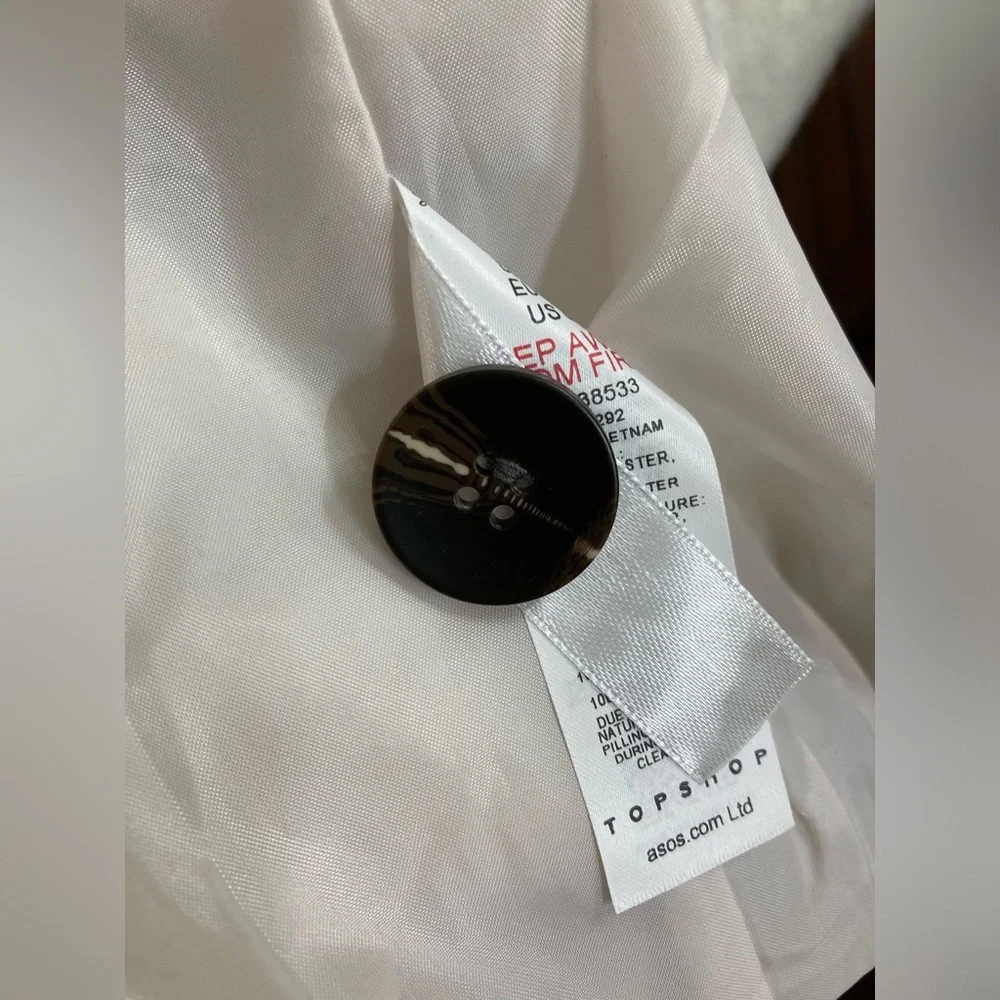 New Topshop Doubled-Breasted Trench – Size US 8 - Ivory