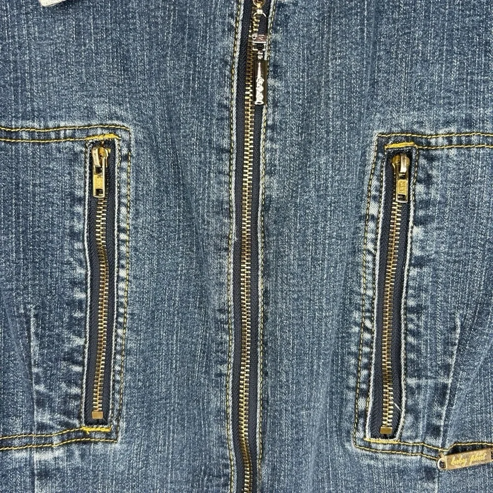Vintage Baby Phat Denim‎ Jumpsuit Women's Size 13 Y2K Flare Leg Romper Catsuit M