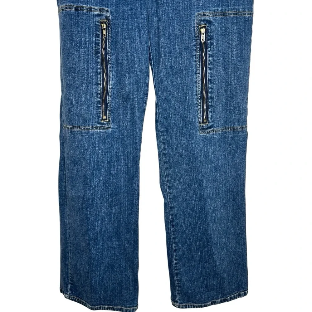 Vintage Baby Phat Denim‎ Jumpsuit Women's Size 13 Y2K Flare Leg Romper Catsuit M