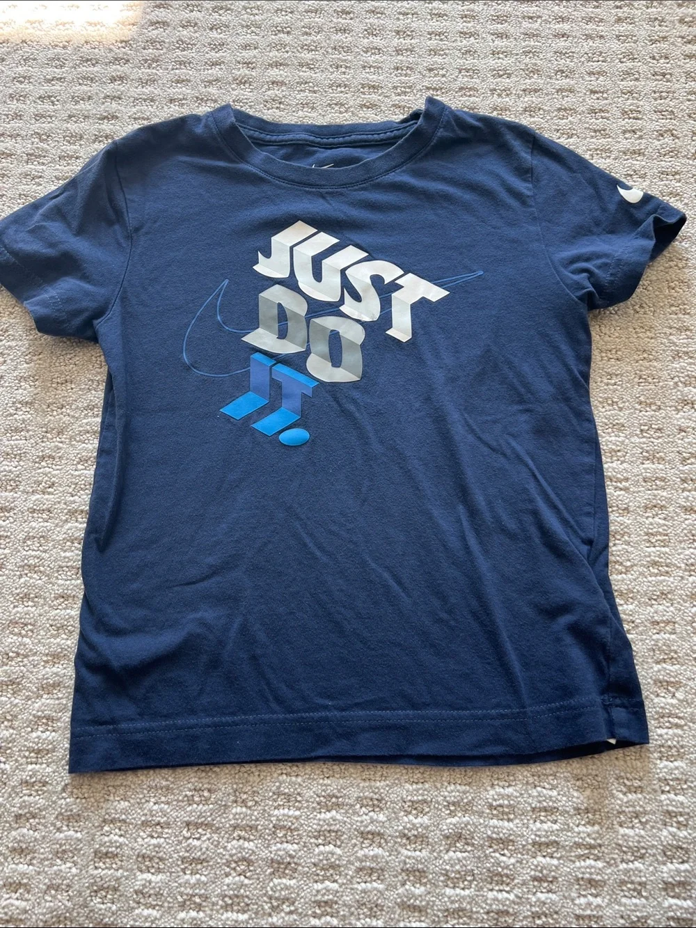 Nike Kids Navy Blue 'Just Do It' Graphic Tee