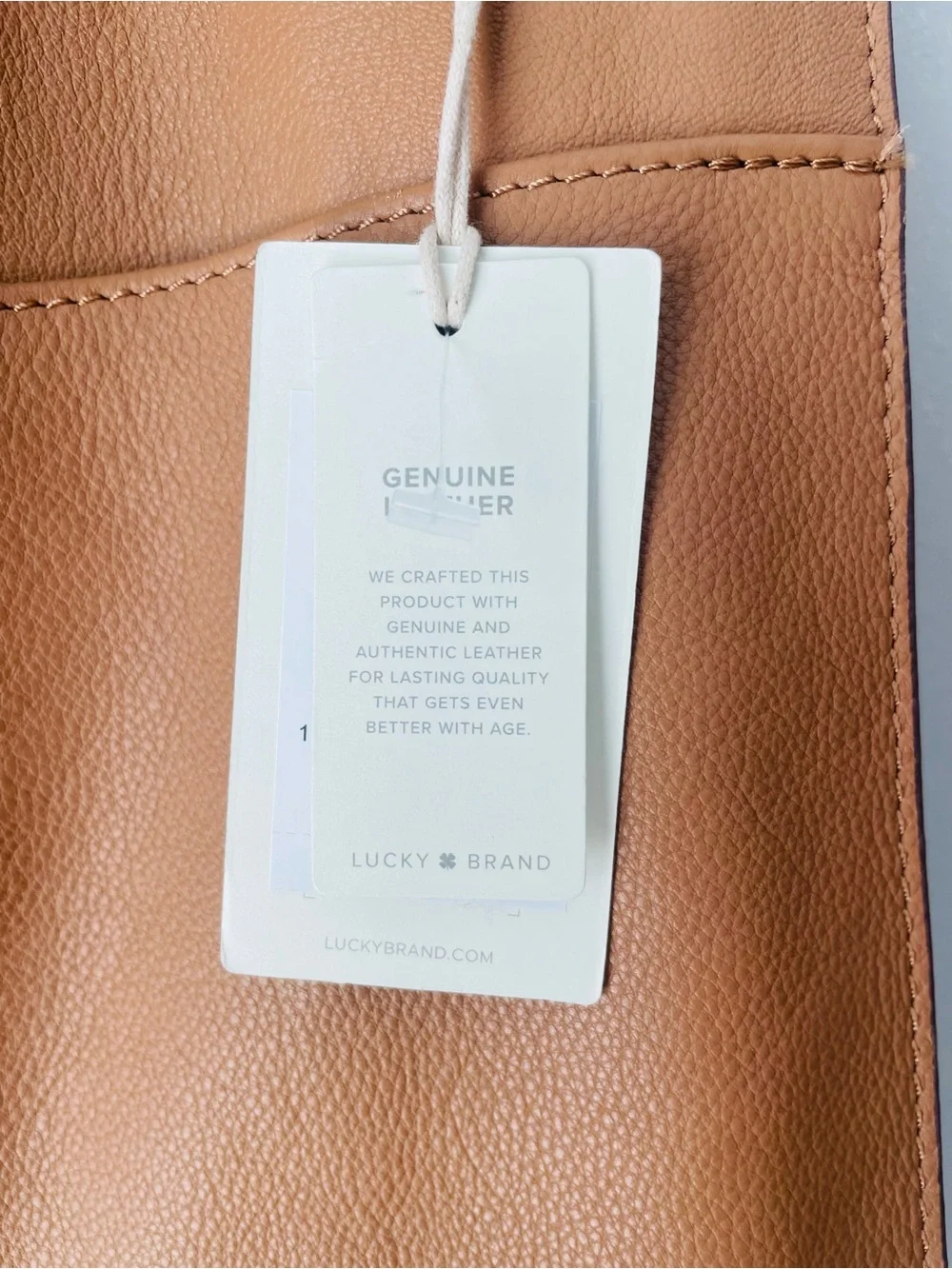 Lucky Brand Mina Leather Tote Bag with Braided Handles