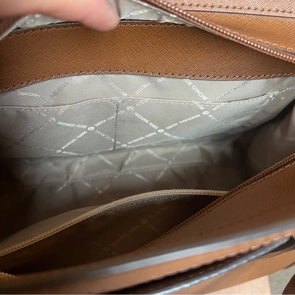Michael Kors Dillon Saffiano Dark Khaki Leather Satchel