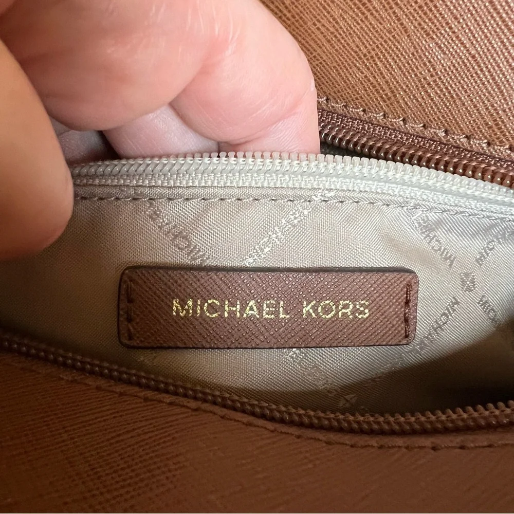 Michael Kors Dillon Saffiano Dark Khaki Leather Satchel