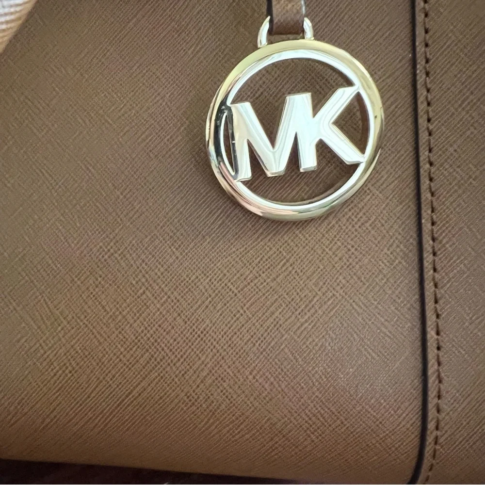 Michael Kors Dillon Saffiano Dark Khaki Leather Satchel