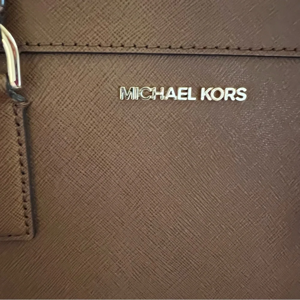 Michael Kors Dillon Saffiano Dark Khaki Leather Satchel