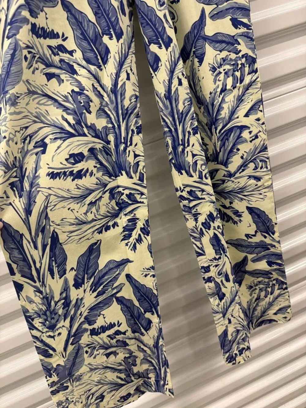 Diarrablu Printed Cotton Poplin Leer Pants Toile Blu Womens Size XS