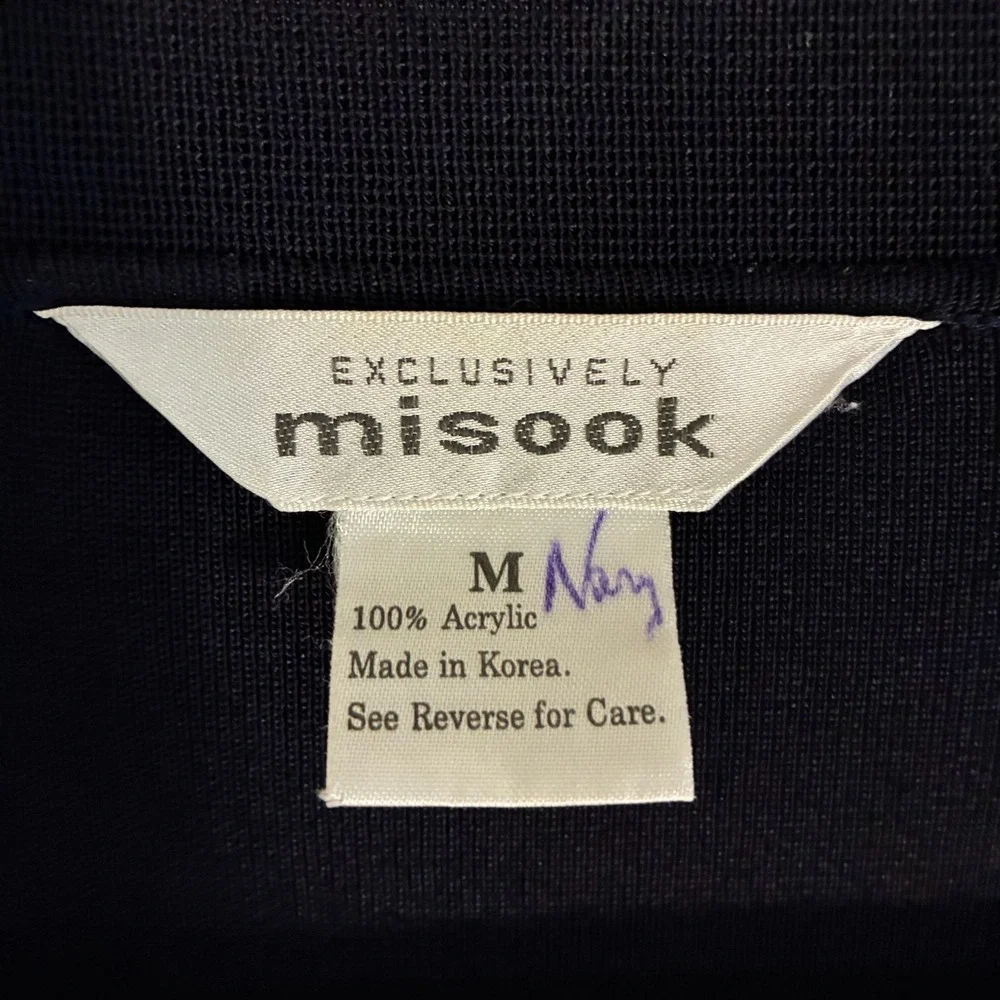 Exclusively Misook Open‎ Cardigan Womens M Slinky Knit Pockets Formal Minimalist