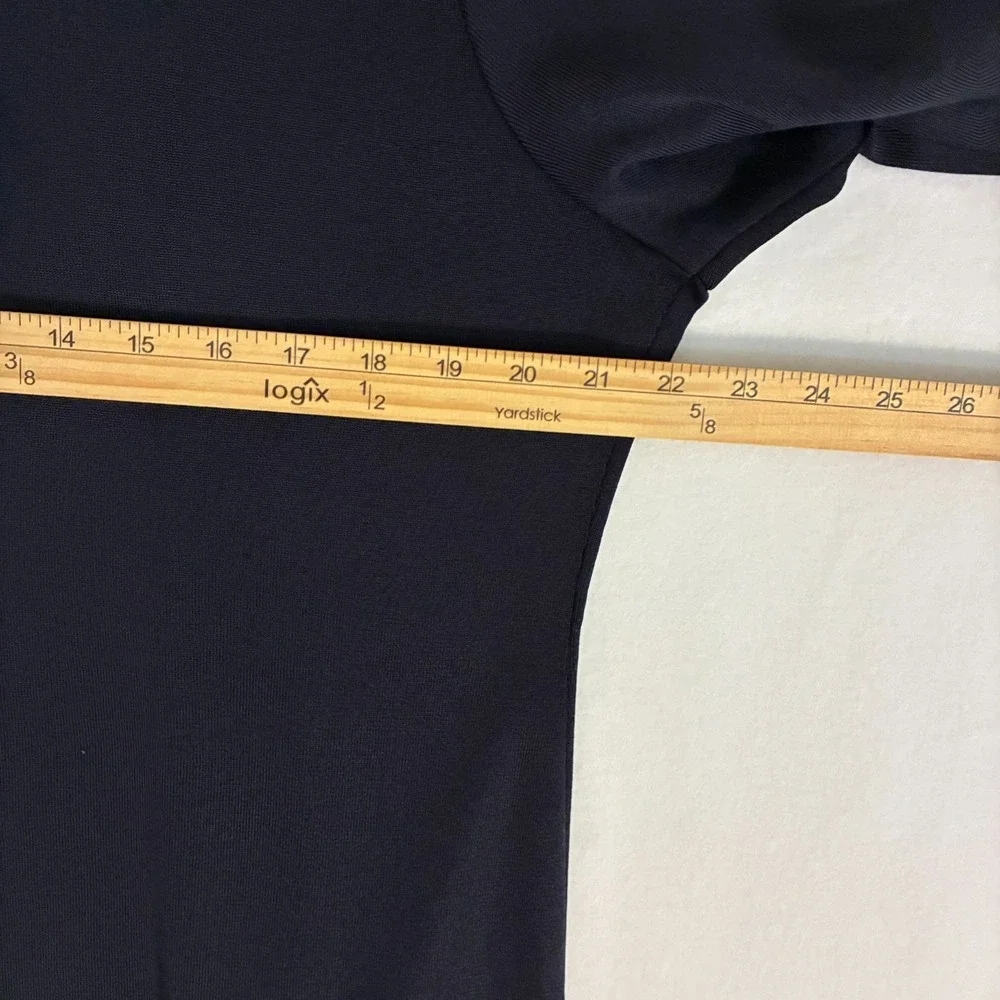 Exclusively Misook Open‎ Cardigan Womens M Slinky Knit Pockets Formal Minimalist