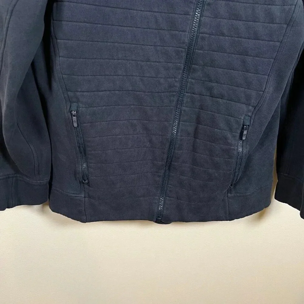 Lululemon Fleece Be True Jacket Size 8 Inkwell Blue Quilted Athletic Athleisure