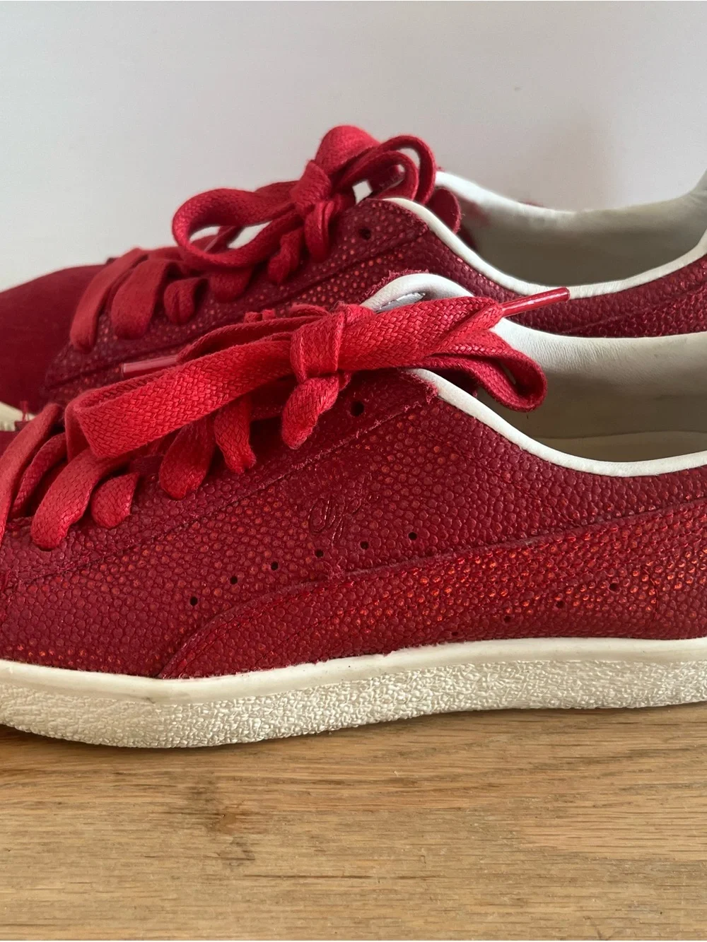 Puma Women's Red Low-Top Sneakers with Textured Upper