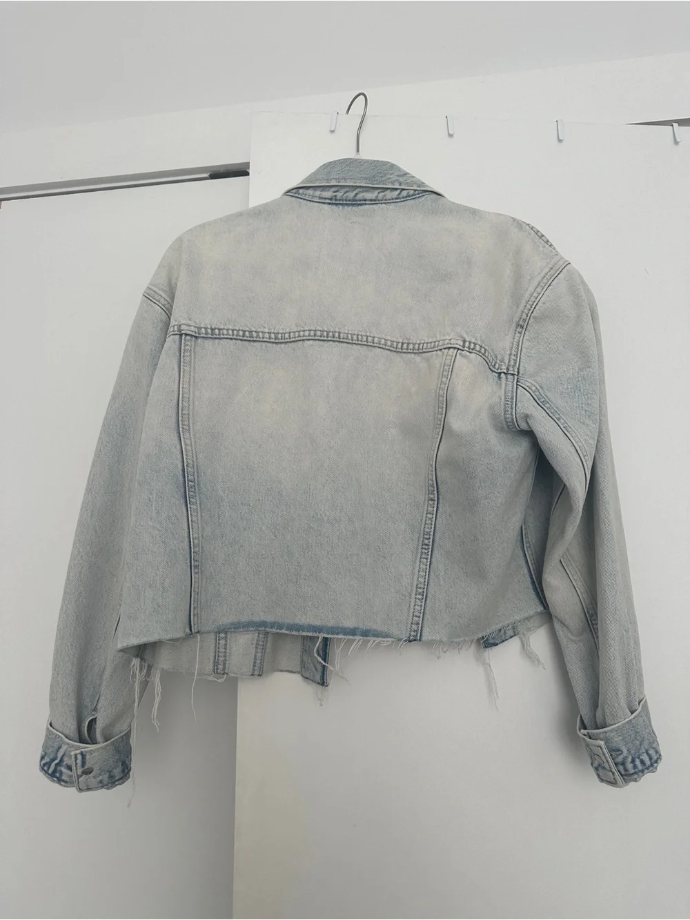 GAP Women's Pale Blue Cropped Denim Jacket
