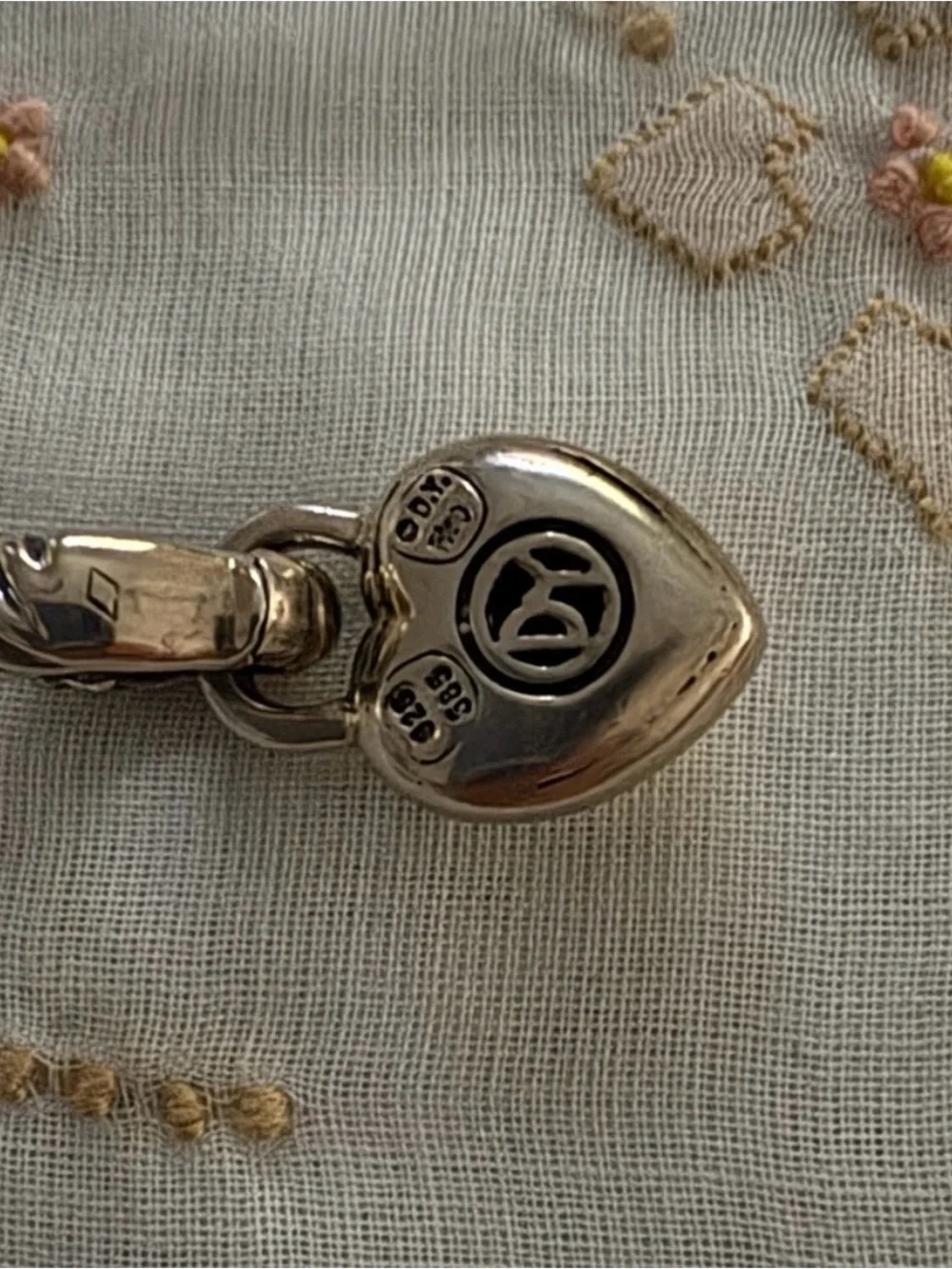 David Yurman Two-Tone Heart Charm Pendant in Silver and Gold