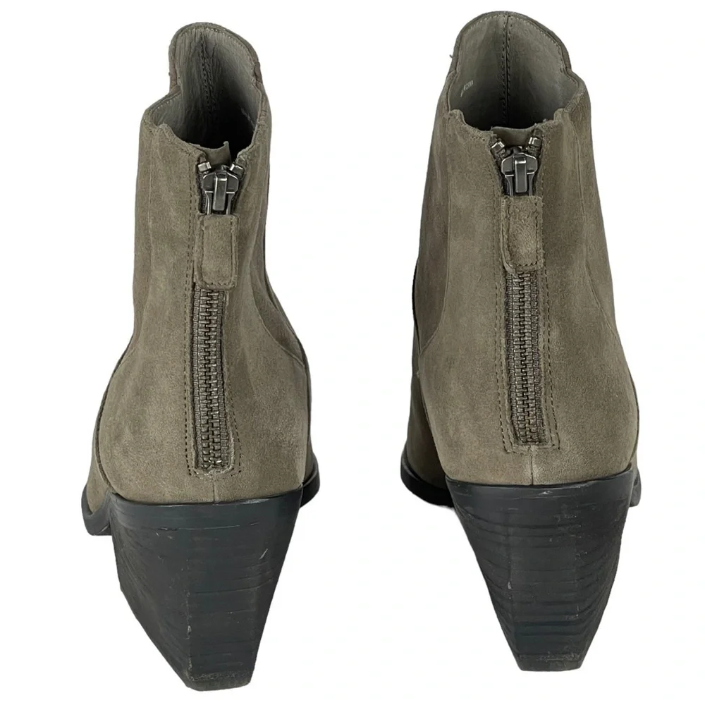 EILEEN FISHER PEER SHADOW TAUPE NUBUCK LEATHER CHELSEA STYLE ANKLE BOOT BOOTIE