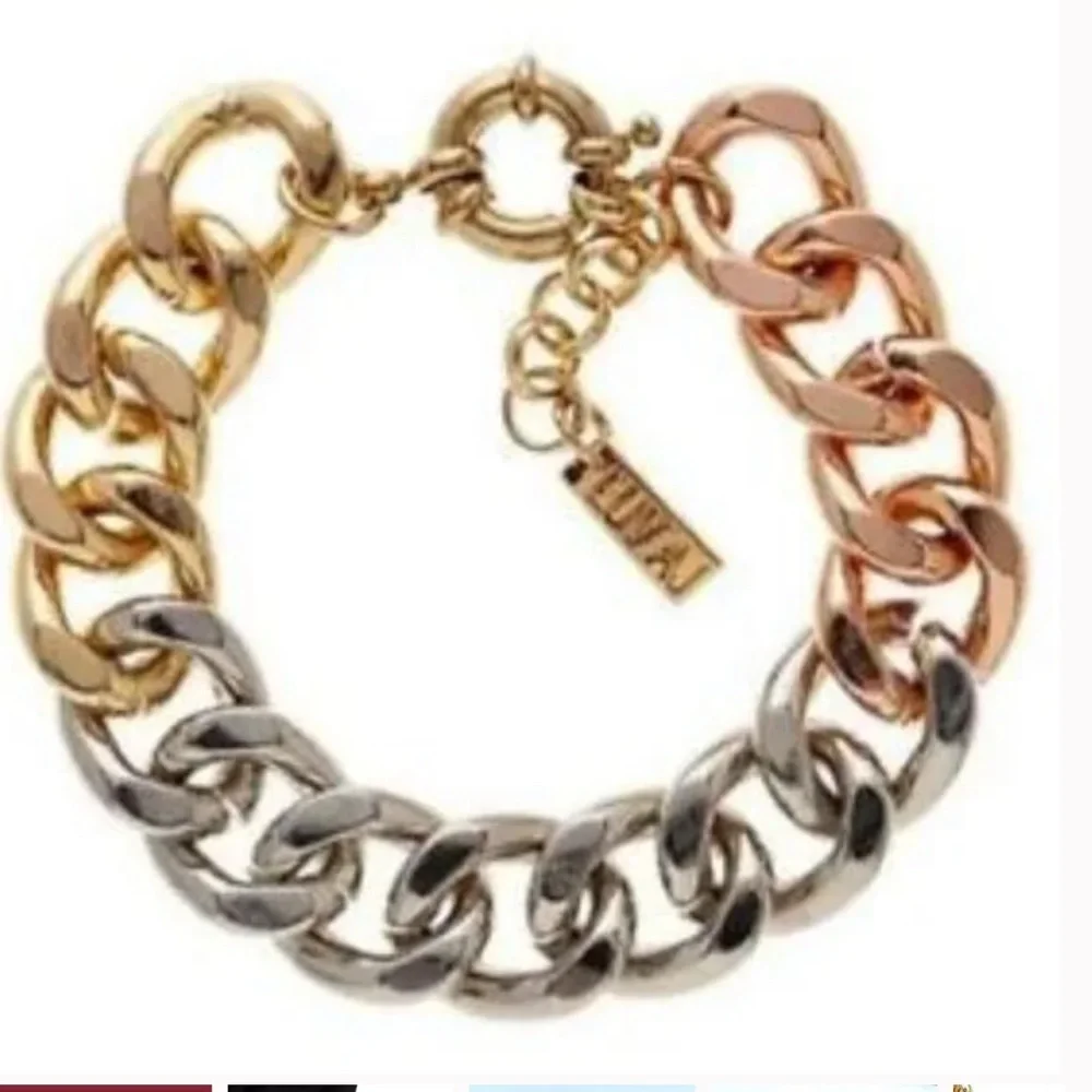 New Luv AJ Tri-Tone Ombre Chain Link Bracelet with‎ original protective bag.