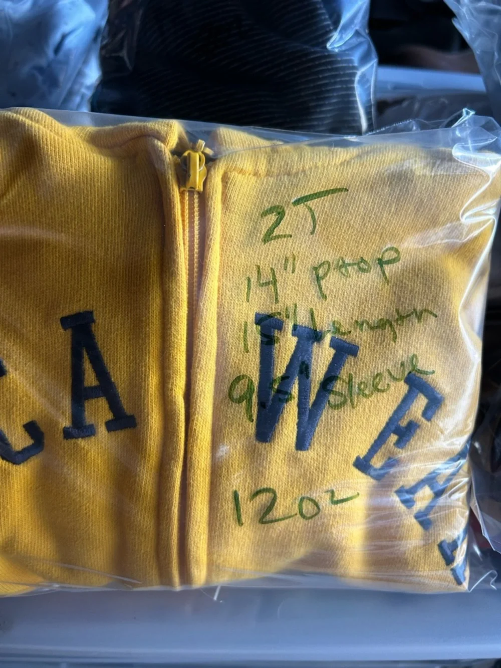 Rocawear Kids Yellow Hooded Zip-Up Sweatshirt with Navy Accents