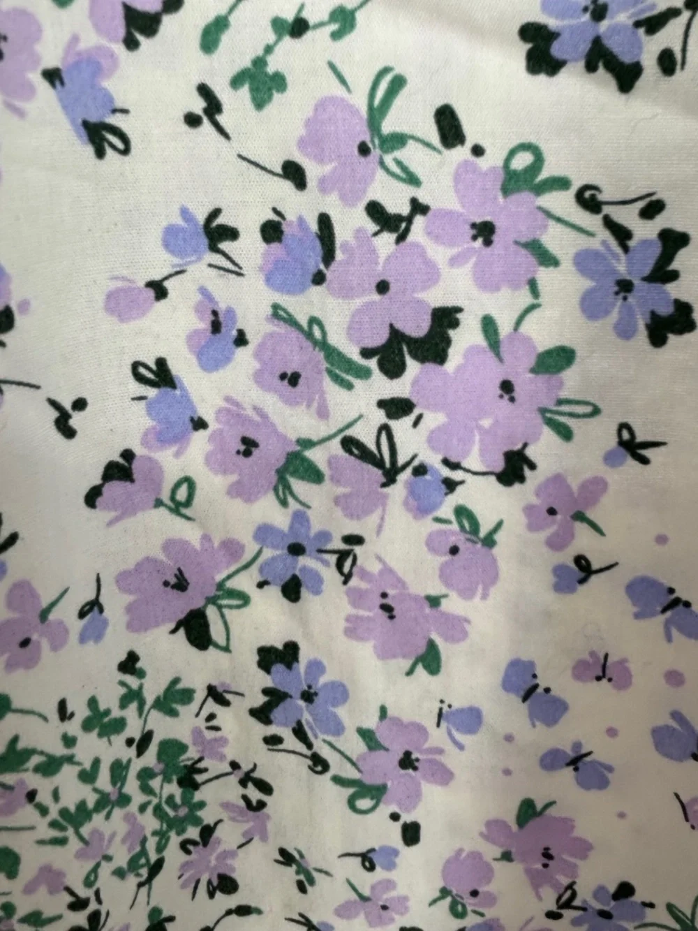 Crewcuts Girls Size 6 Puff Sleeve Dress White Purple Blue Floral Square Neck