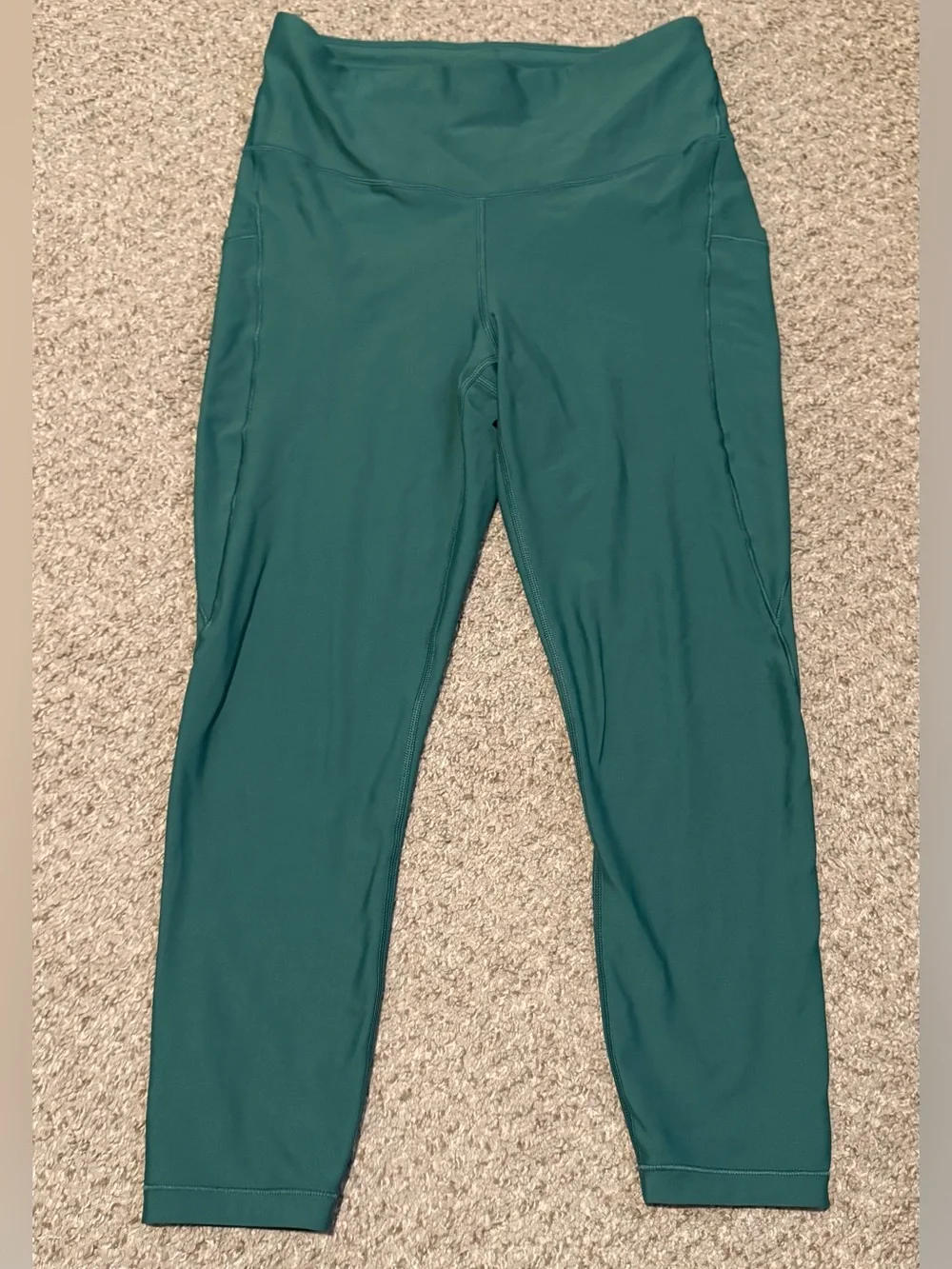 Athleta High-Waist Green Active Leggings 7/8 Length Size Medium