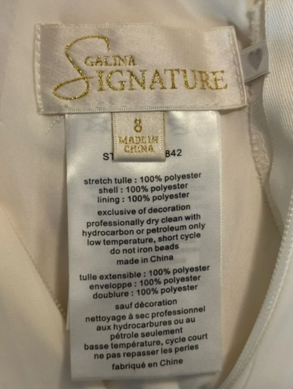 Galina Signature ivory dress