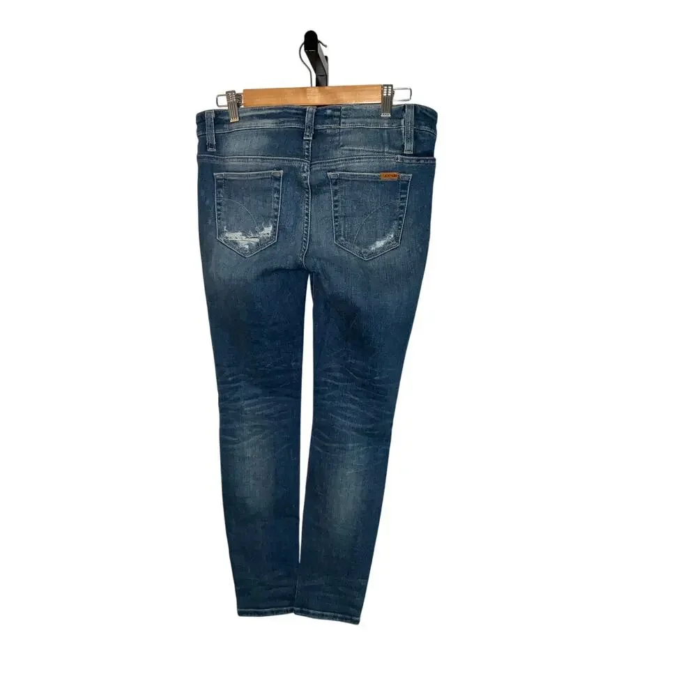 Joes #Hello The Vixen Ankle Sassy Skinny Dark Wash Blue Distressed Jeans Size 28