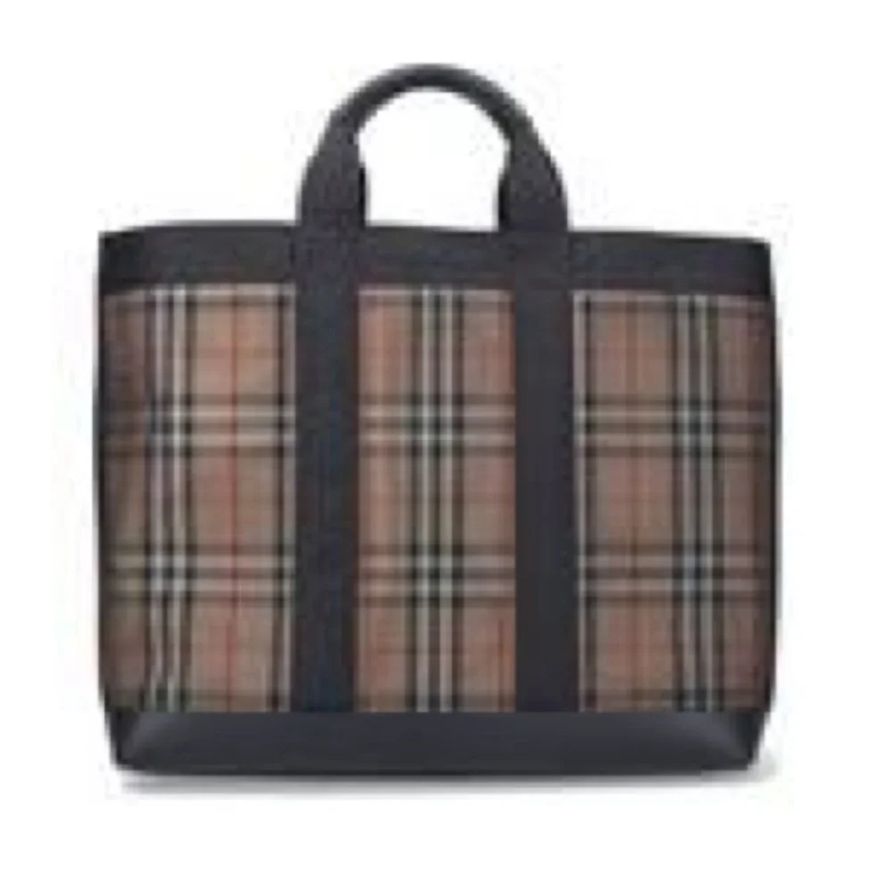 NWT Authentic Burberry Ormond Check Tote Archive Beige Travel Bag