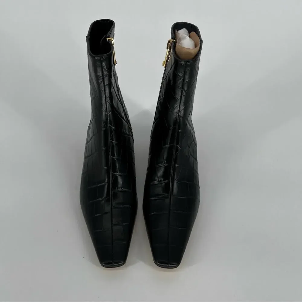 MICHAEL Michael Kors Cosmo Croc Embossed Kitten Heel boots black - 6
