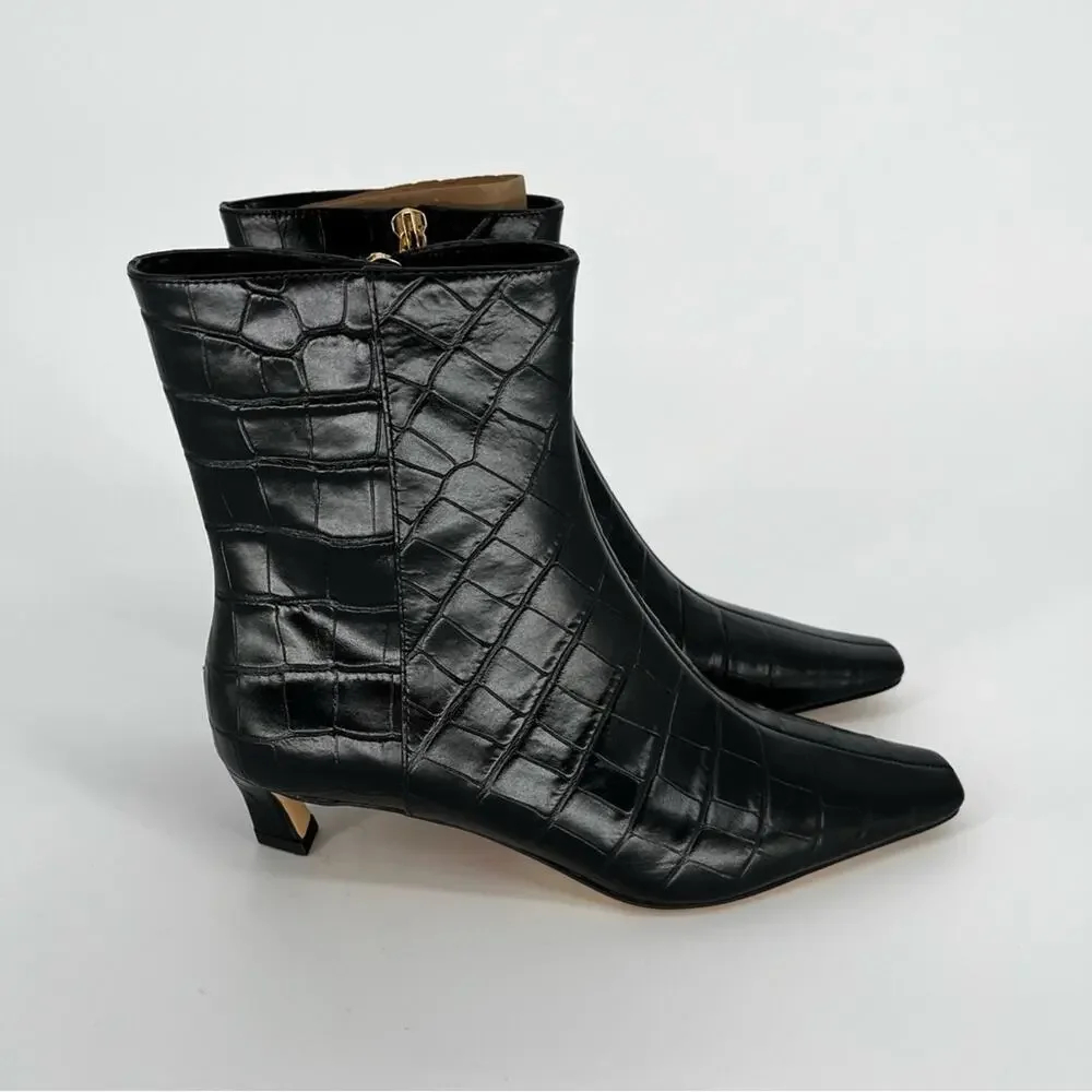 MICHAEL Michael Kors Cosmo Croc Embossed Kitten Heel boots black - 6