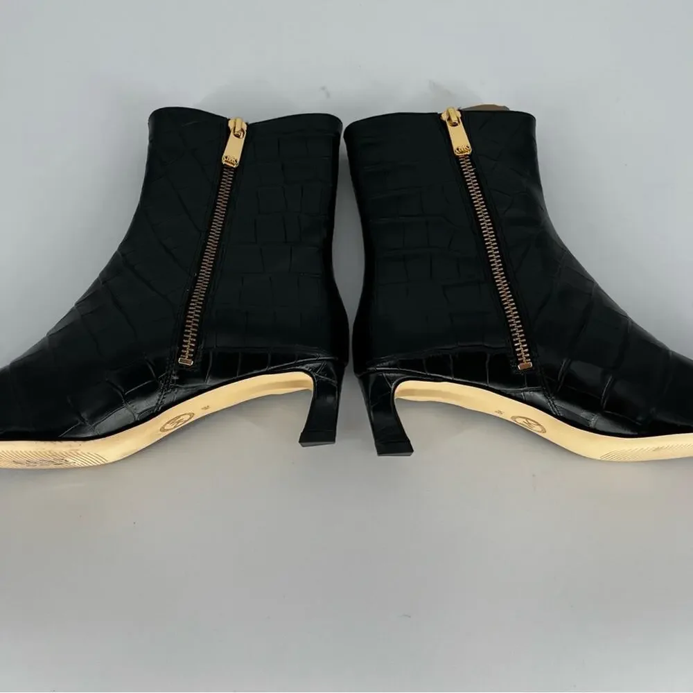 MICHAEL Michael Kors Cosmo Croc Embossed Kitten Heel boots black - 6