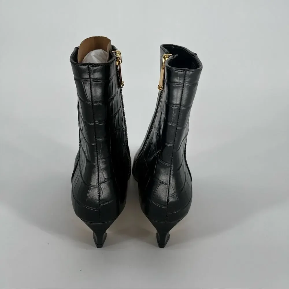 MICHAEL Michael Kors Cosmo Croc Embossed Kitten Heel boots black - 6