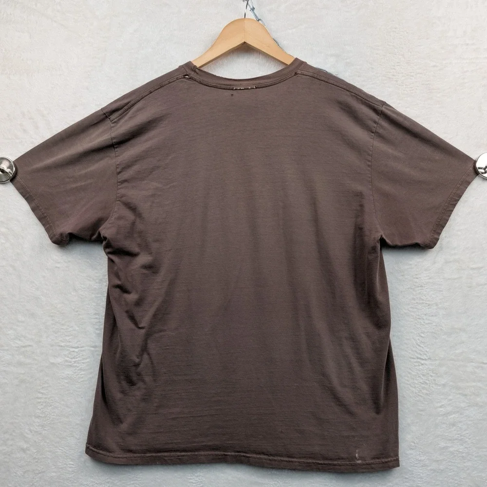 VTG Nike T-Shirt Men's XL Brown Embroidered Swoosh Streetwear Distressed Y2K