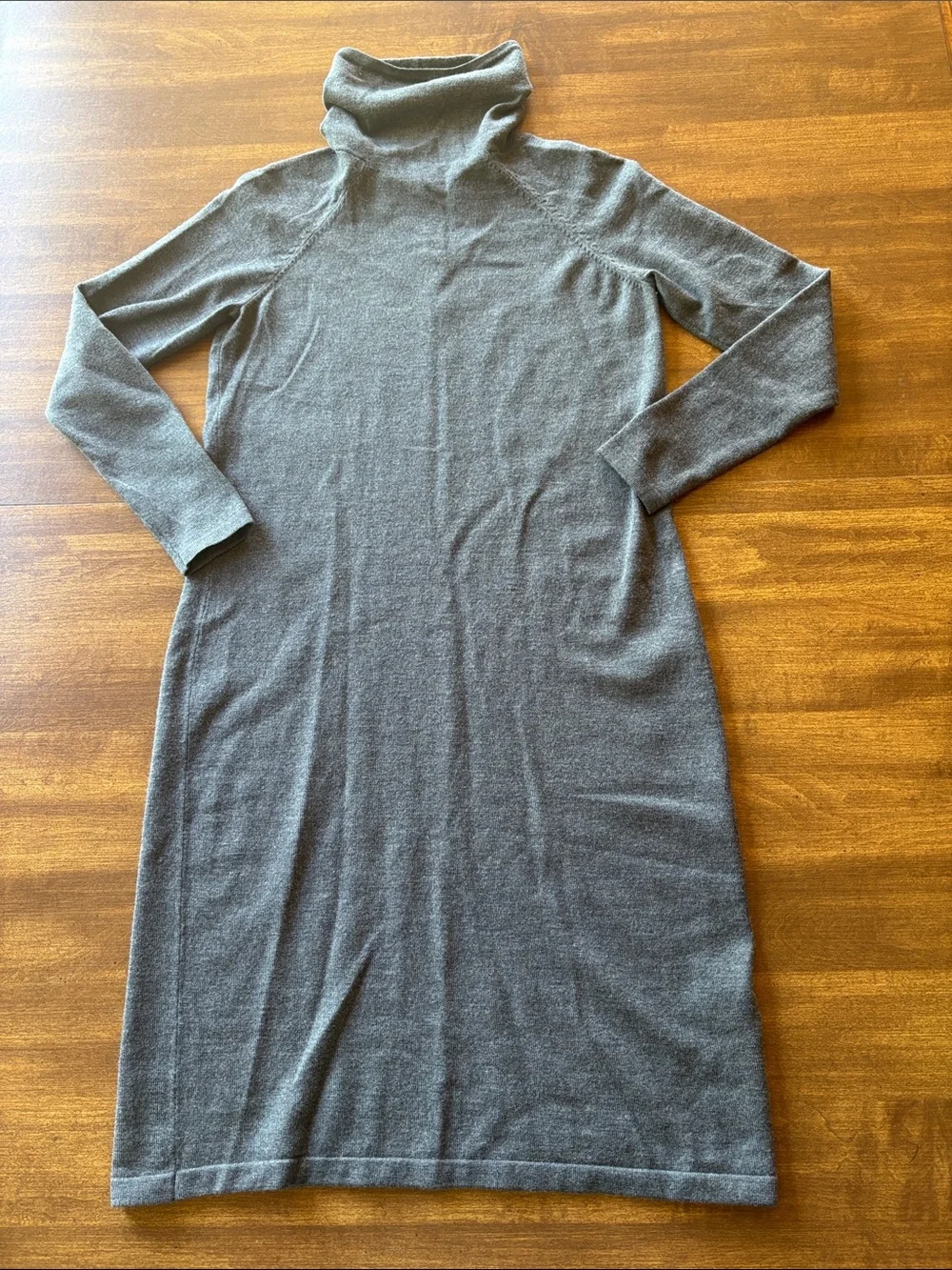 Talbots Italian Merino Wool Turtleneck Sweater Dress, Size Small Petite