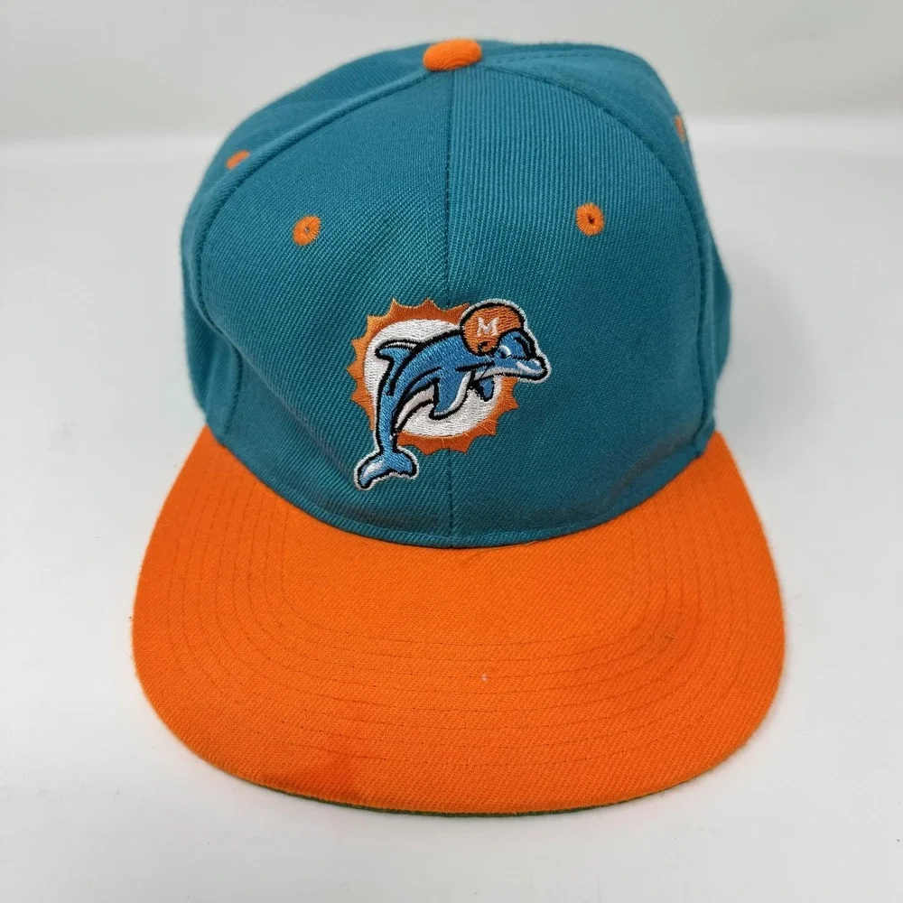 Miami Dolphins Hat Cap Snap Back‎ Teal Orange NFL Football Throwback Old Logo