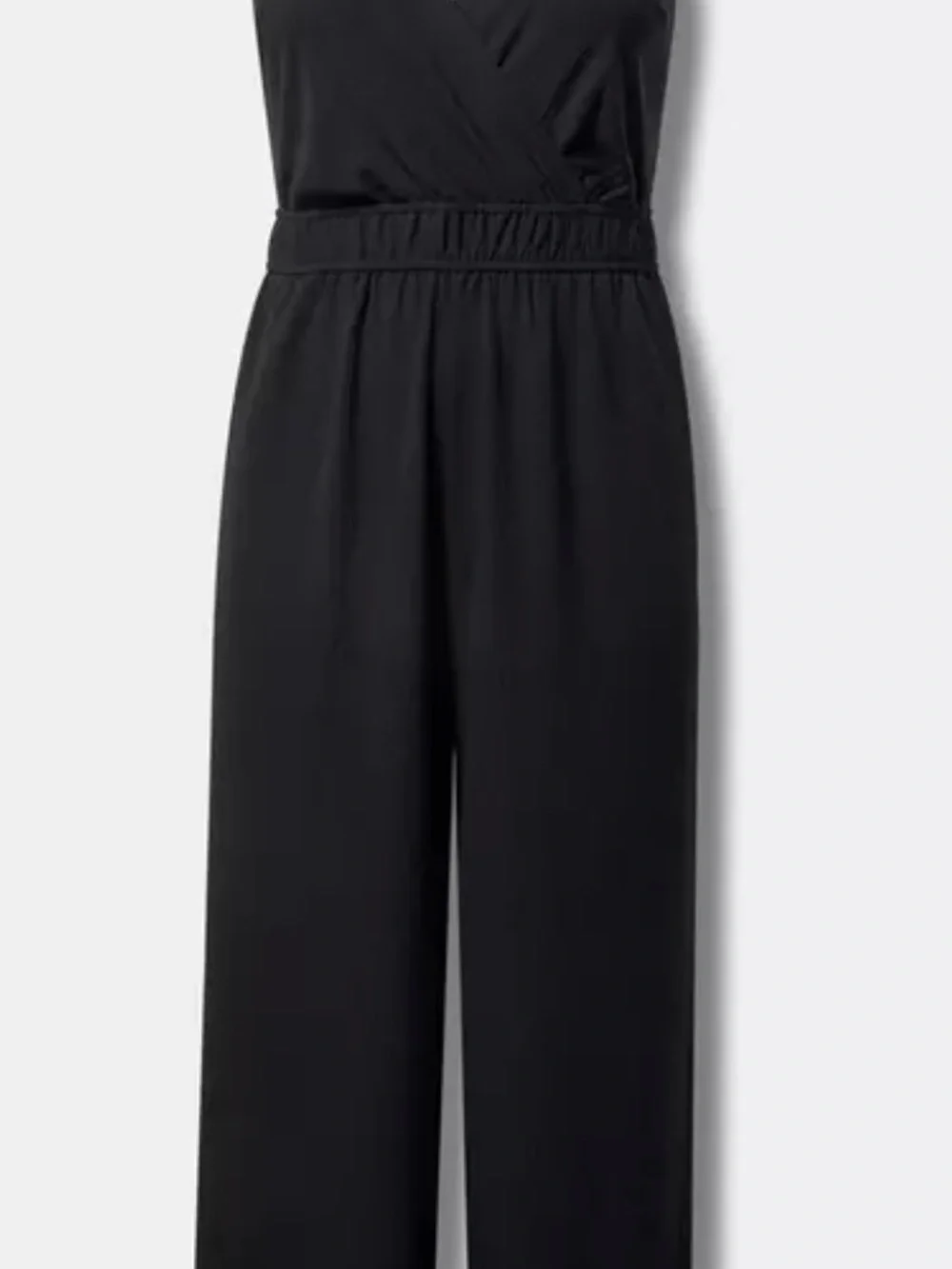 Torrid Studio Knit Surplice Black Sleeveless Wide-Leg Jumpsuit, Size 22-24, NWT