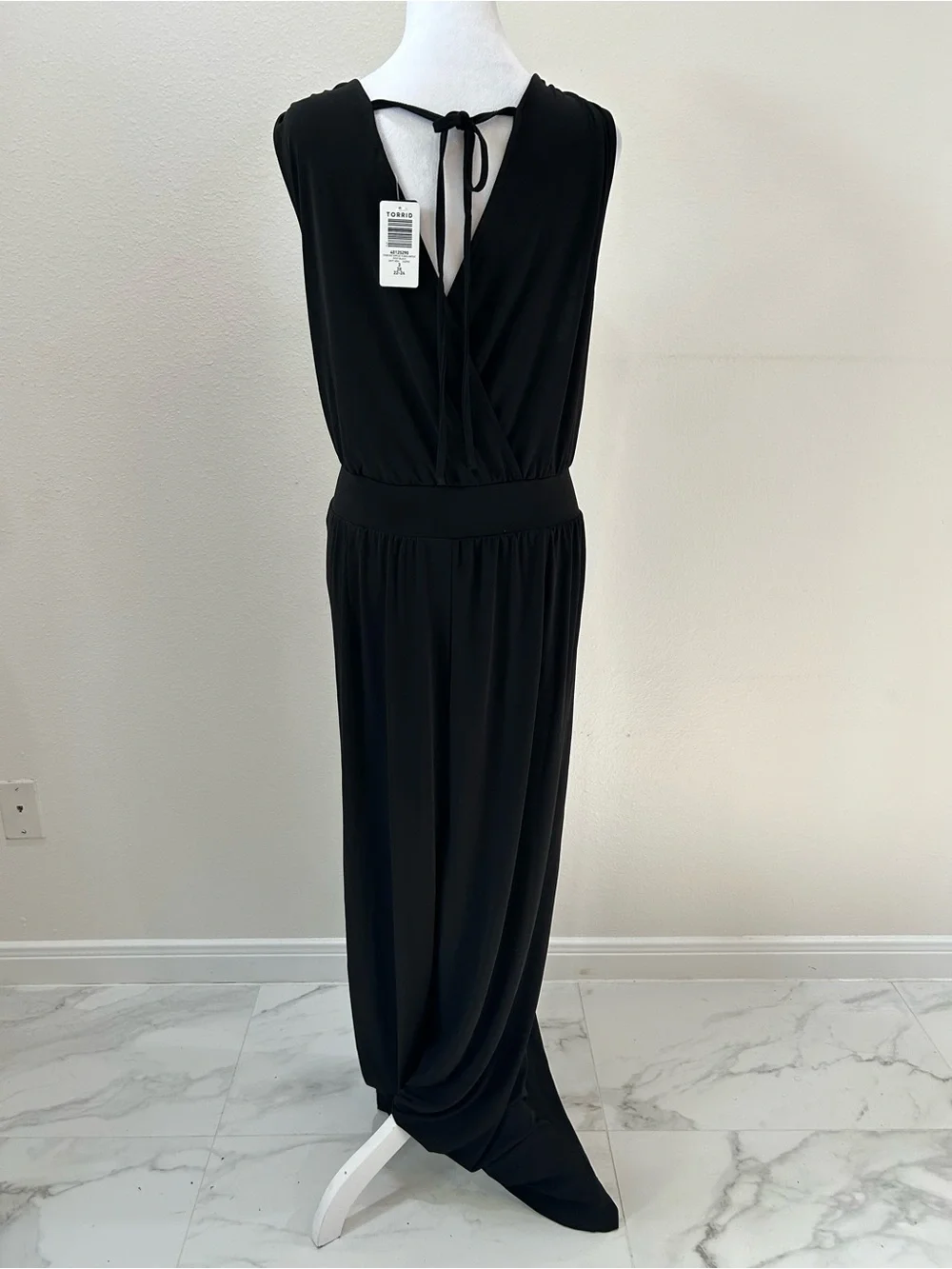 Torrid Studio Knit Surplice Black Sleeveless Wide-Leg Jumpsuit, Size 22-24, NWT
