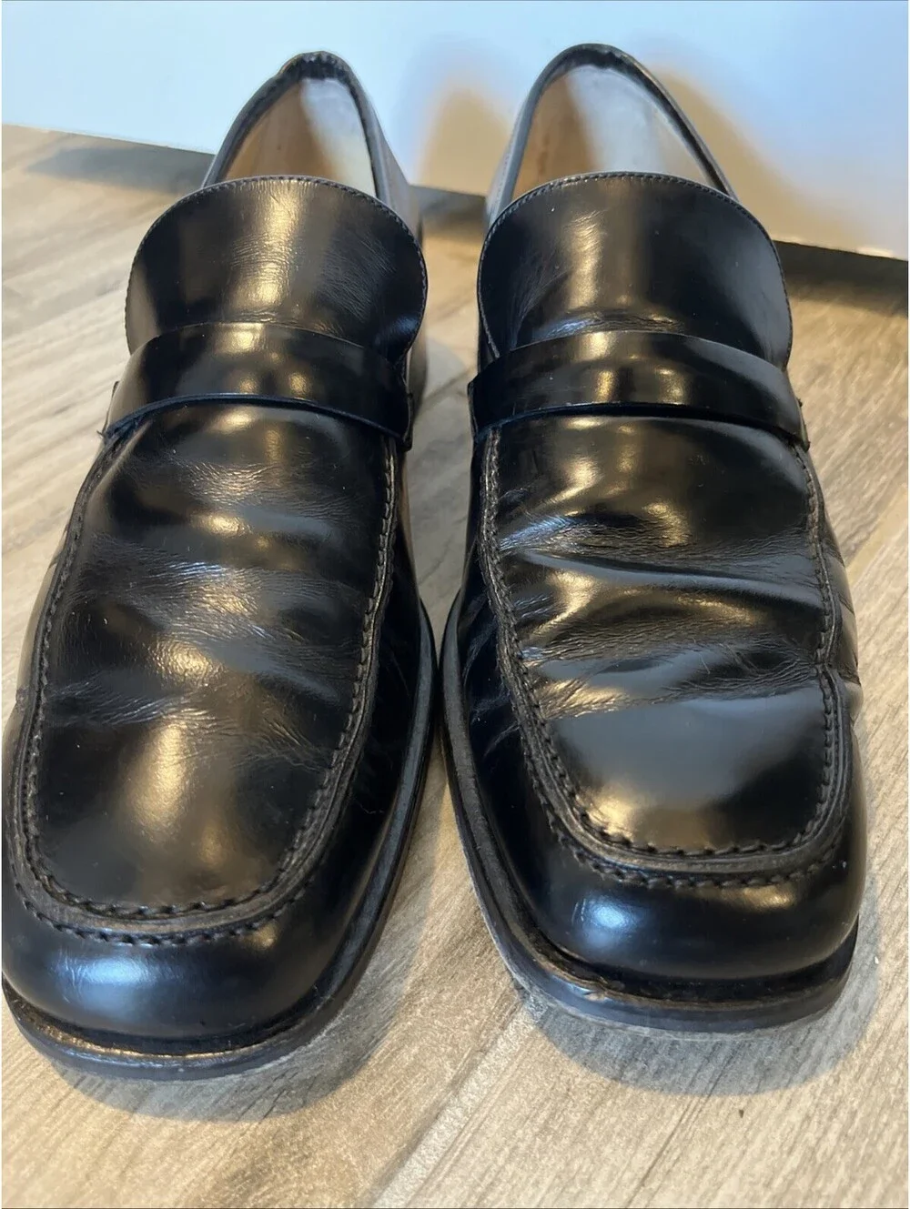 GUCCI MENS BLACK DRESS LOAFERS SIZE 9D MADE IN ITALY GOOD CONDITION!