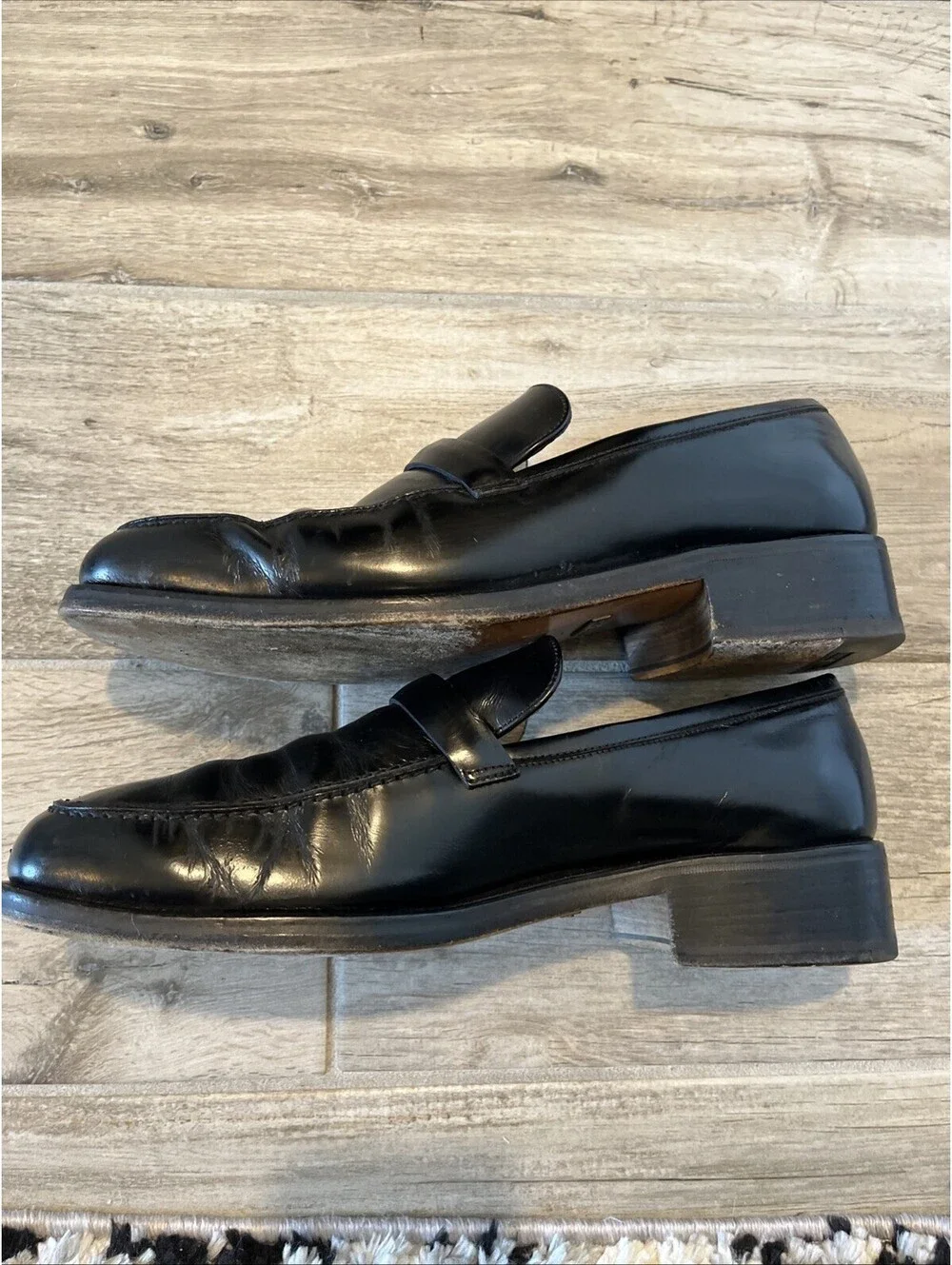 GUCCI MENS BLACK DRESS LOAFERS SIZE 9D MADE IN ITALY GOOD CONDITION!