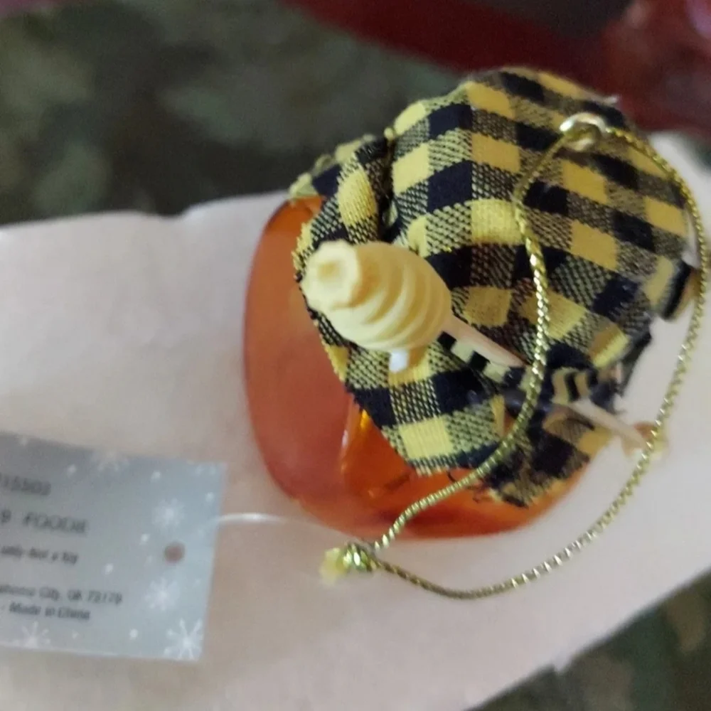 Kurt Adler Glass Honey Jar Ornament W Saying 