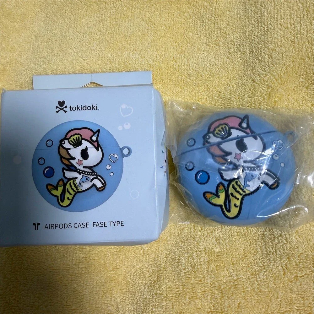 Tokidoki Mermicorno AirPods Case Cover Blue 2-Piece w/ Keychain Ring