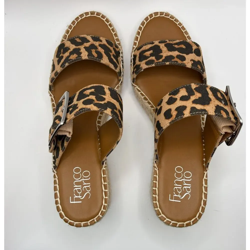 Franco Sarto Leopard Print Espadrille Platform Sandals