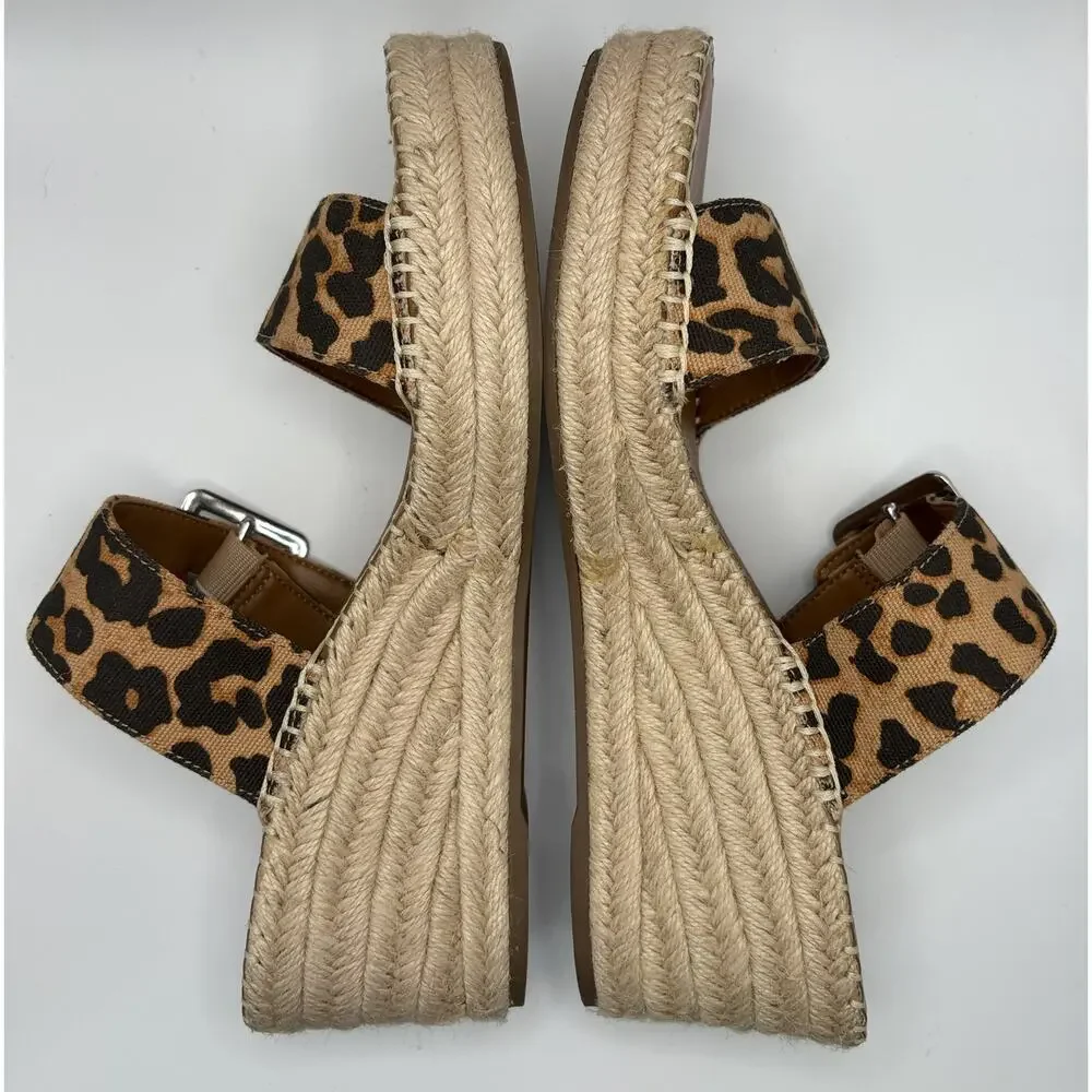 Franco Sarto Leopard Print Espadrille Platform Sandals