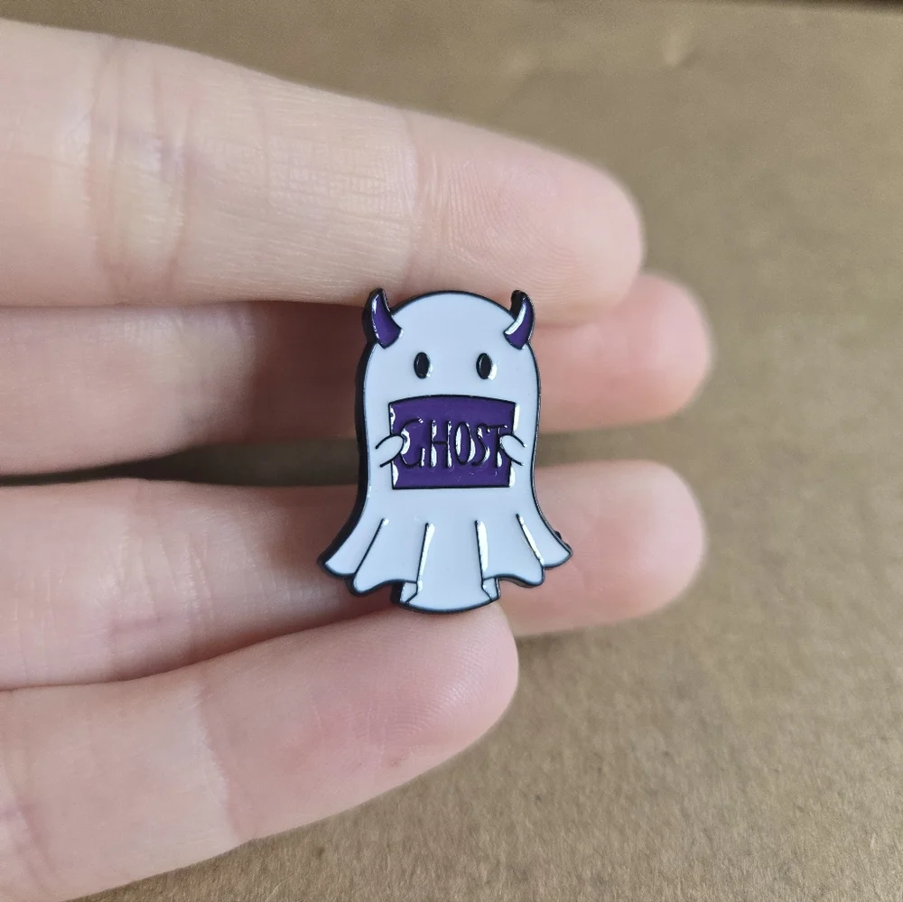 Cute Purple Devil Ghost Enamel Pin