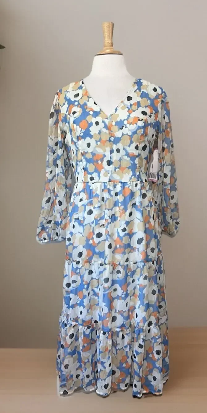 Joie Dress Womens Small Floral Field Tiered Printed Maxi Cottagecore Prairie NWT
