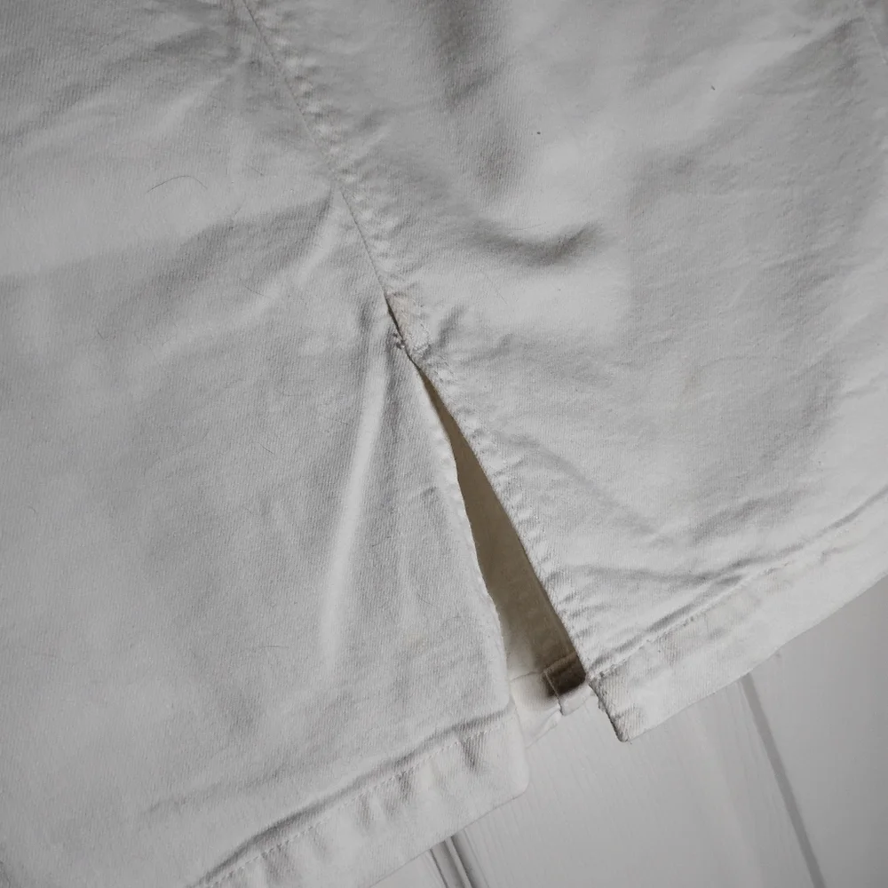 Joe's White Cotton Denim Button Fly Skirt